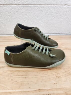 Women's Camper Peu Cami Leather Casual Slip On Shoes K200414-047 Green